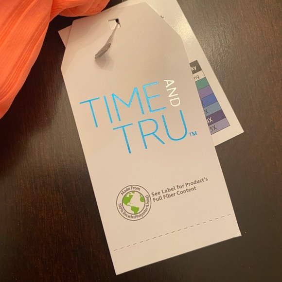 *TIME AND TRU* Coral Women's Peek-a-Boo Swim Top NWT - Picture 7 of 8